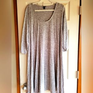 Torrid NWOT Super Soft Ribbed Flare Grey Dress